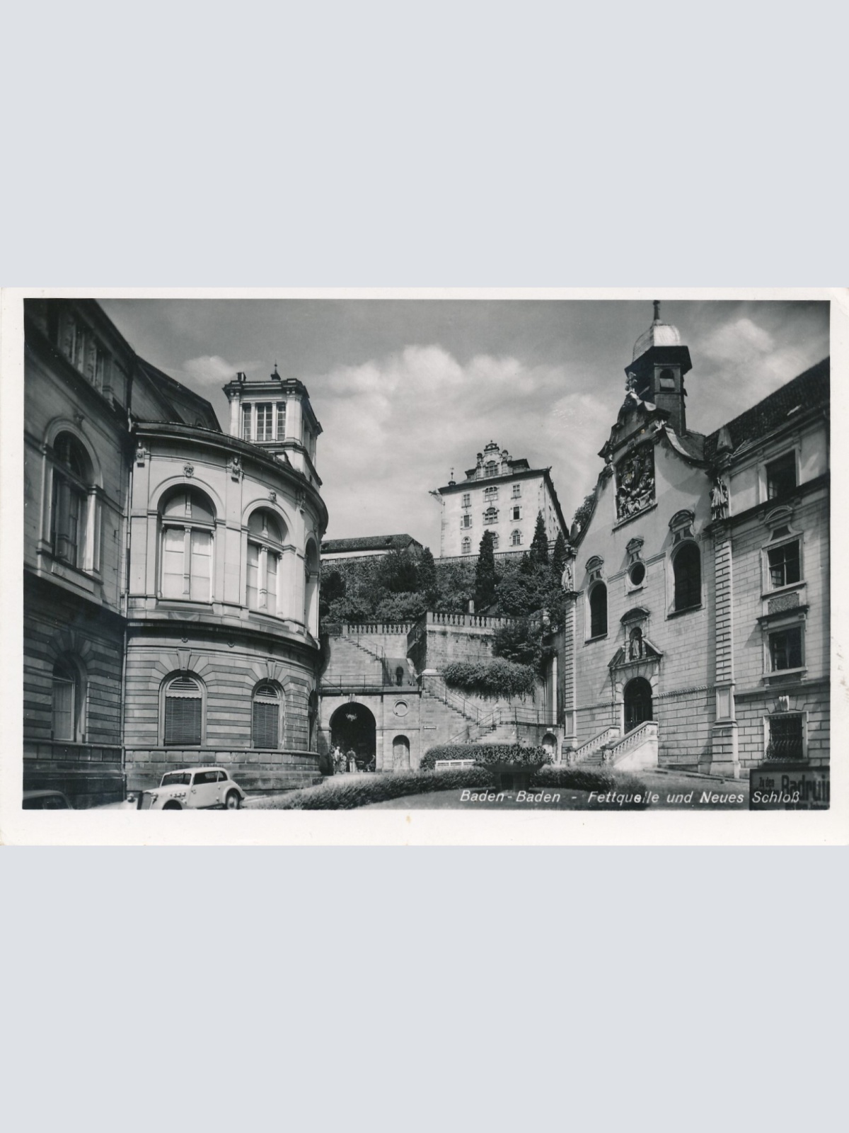 AK, Baden-Baden, Fettquelle und neues Schloss, Baden-Württemberg (S1472)
