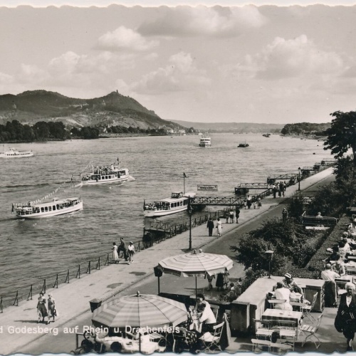 AK, Blick von Bad Godesberg auf Rhein u. Drachenfels (S1274)