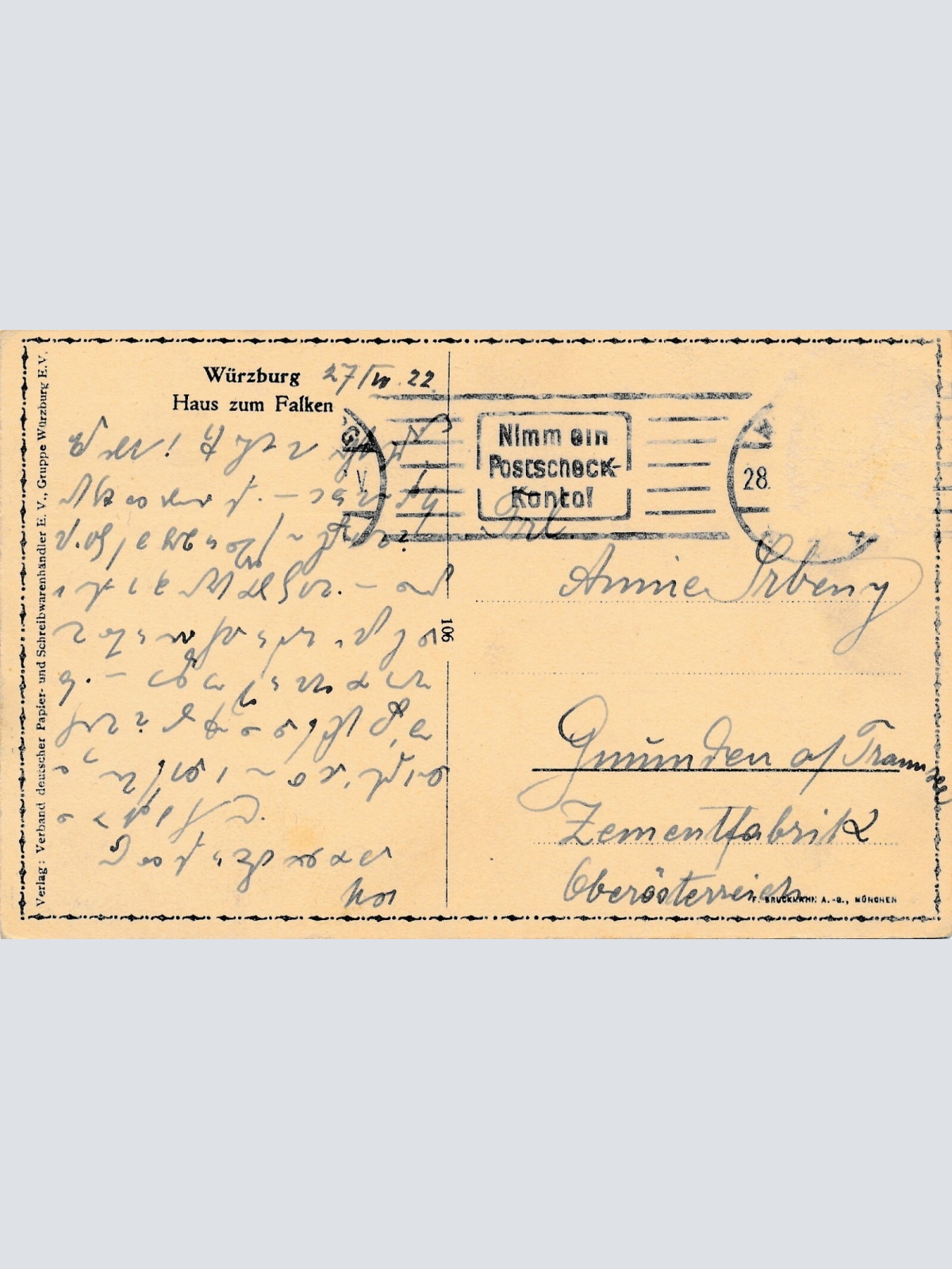 AK, Würzburg, Haus zum Falken, Bayern (S1335)