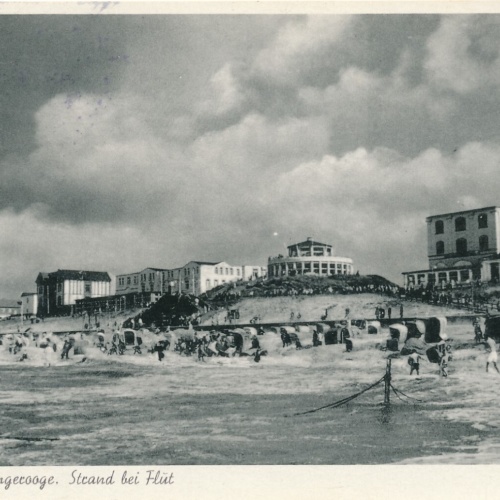 AK, Nordseebad Wangerooge, Strand bei Flut, Niedersachsen (S1661)