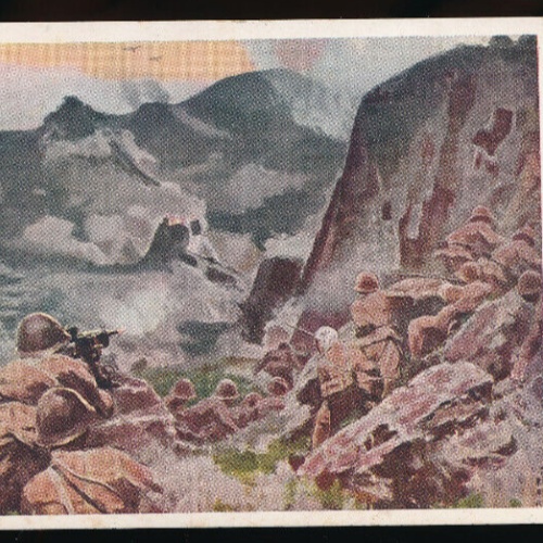 AK Japanische Kunst - Karte Krieg in den Bergen mit Soldaten (5373)