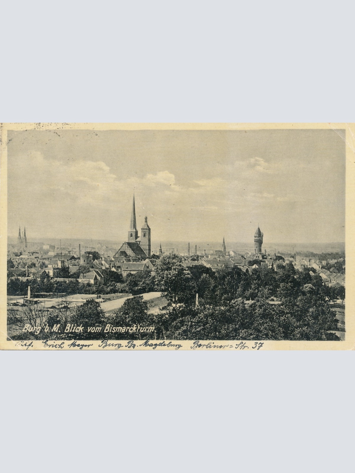 AK, Burg (bei Magdeburg), Blick vom Bismarckturm, Sachsen-Anhalt (S1583)