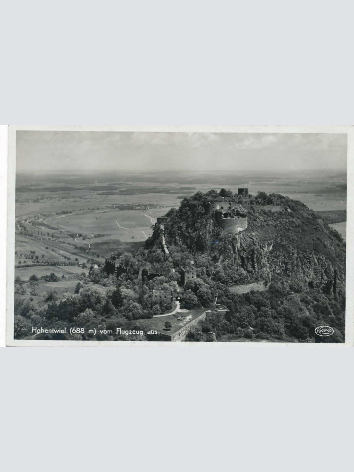 AK, Hohentwiel vom Flugzeug aus, Baden-Württemberg (S1621)