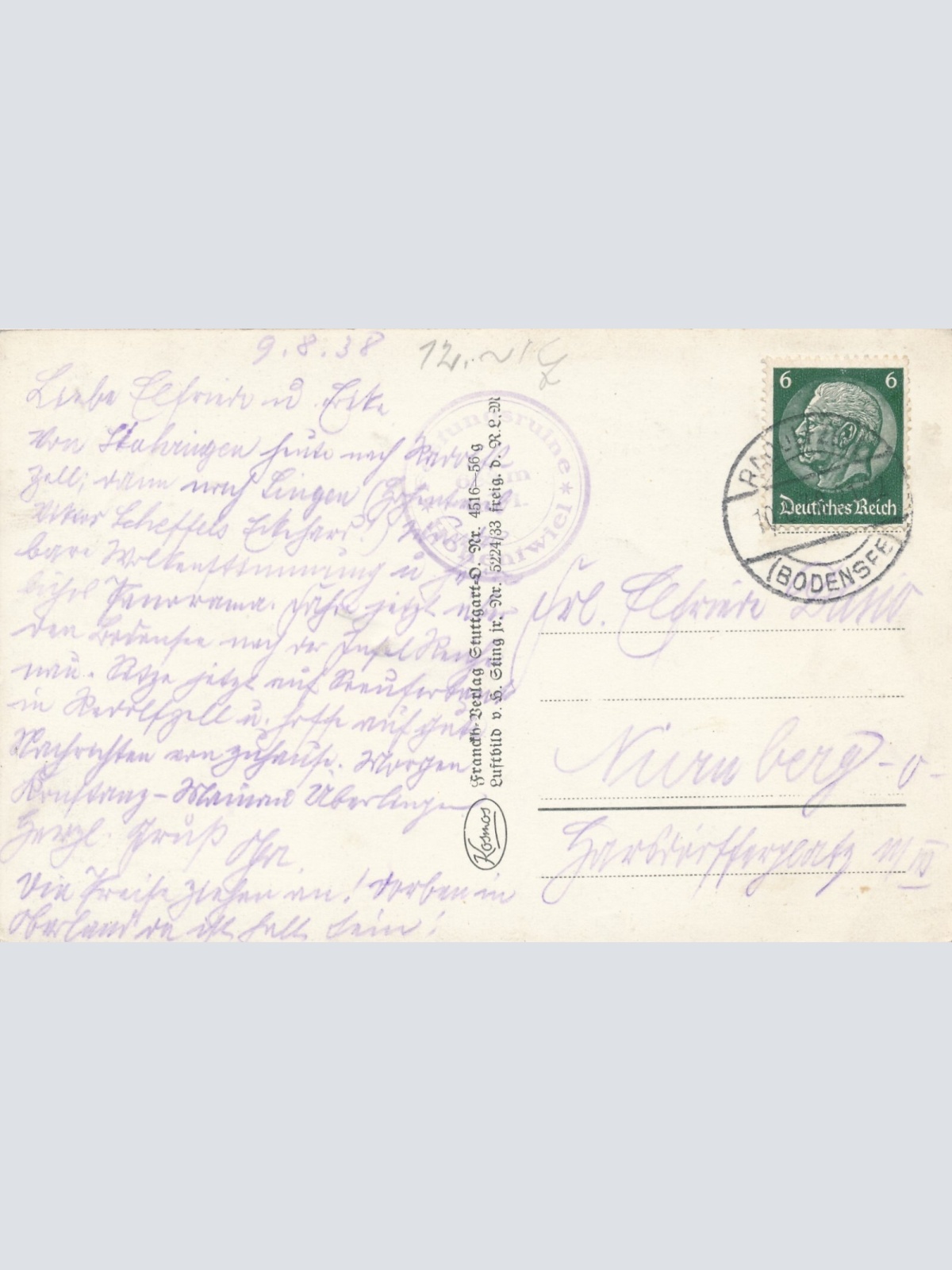 AK, Hohentwiel vom Flugzeug aus, Baden-Württemberg (S1621)