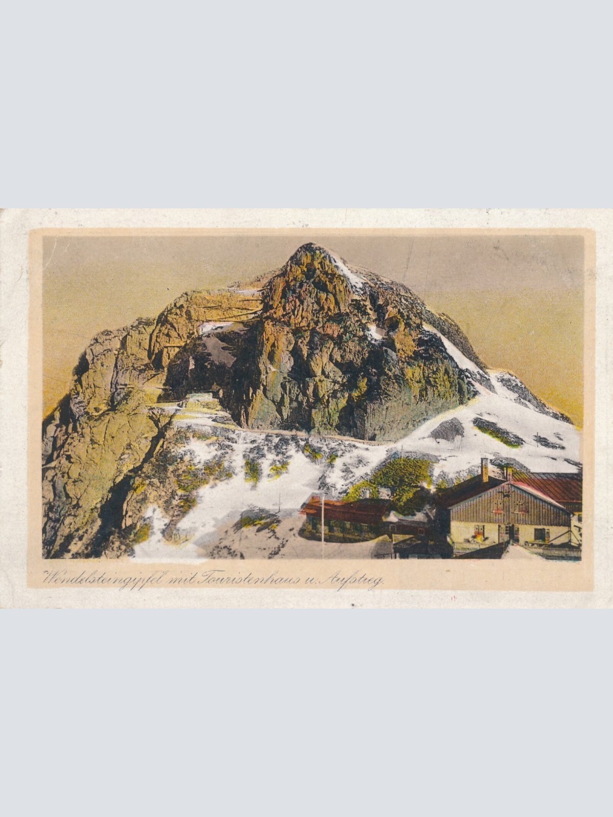 AK, Wendelsteingipfel mit Touristenhaus u. Aufstieg, Bayern (S1611)