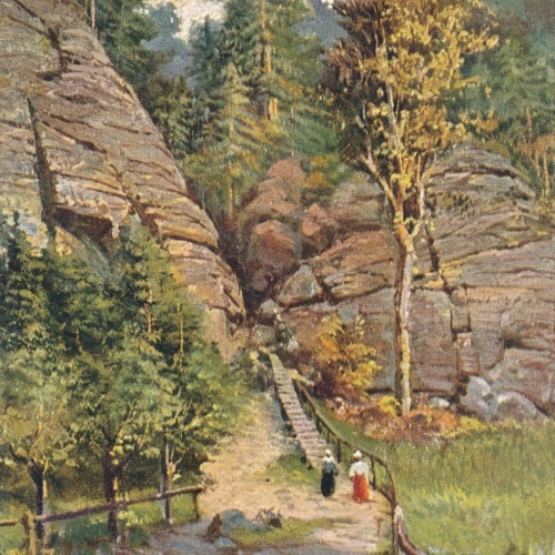 AK, Der Aufgang zum Kuhstall, Sächs. Schweiz (S1703)