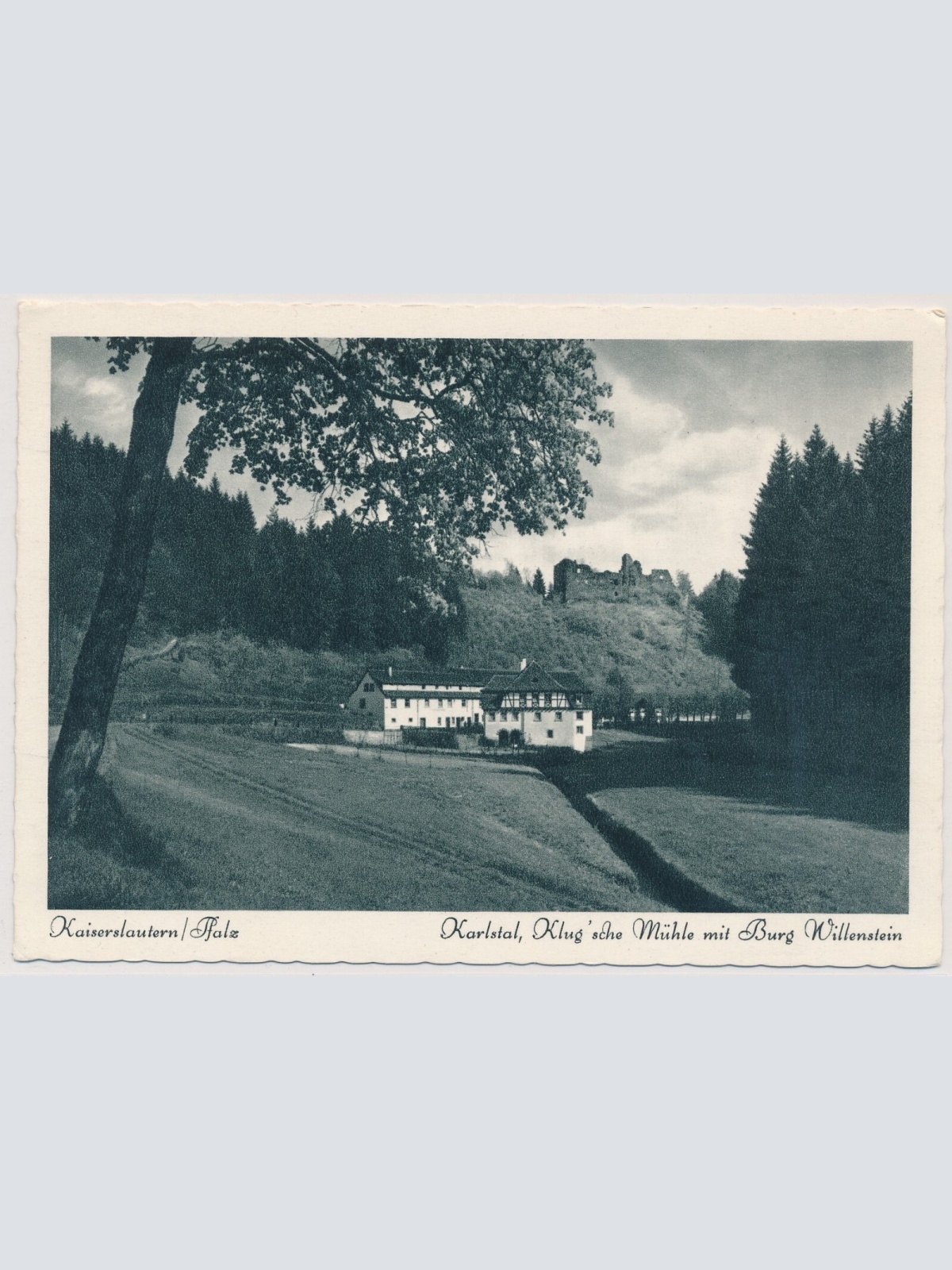 AK, Kaiserslautern Klug'sche Mühle mit Burg Willenstein, Rheinland-Pfalz (S1697)