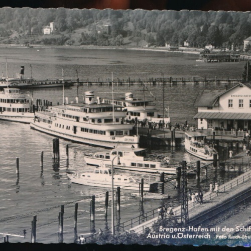 AK aus Bregemz Hafen mit den SchiffenVorarlberg (5874)