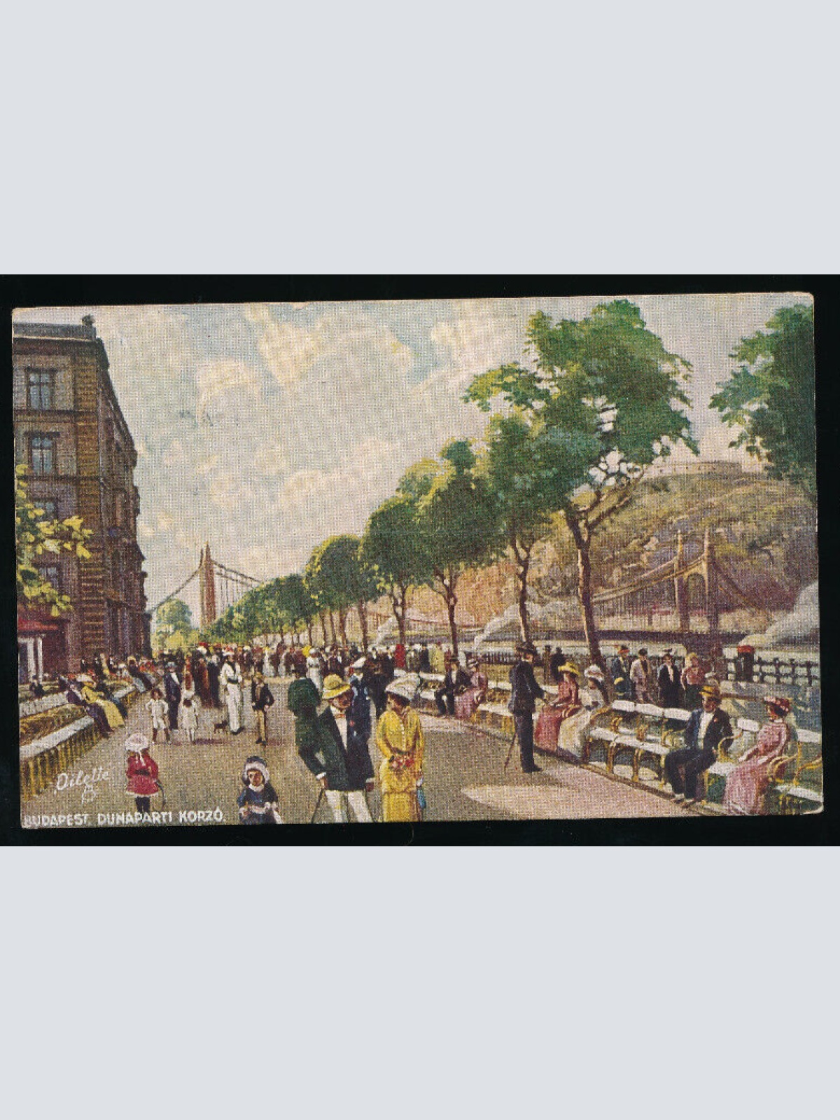 AK aus Budapest Dunaparti Korzo Ungarn (5740)