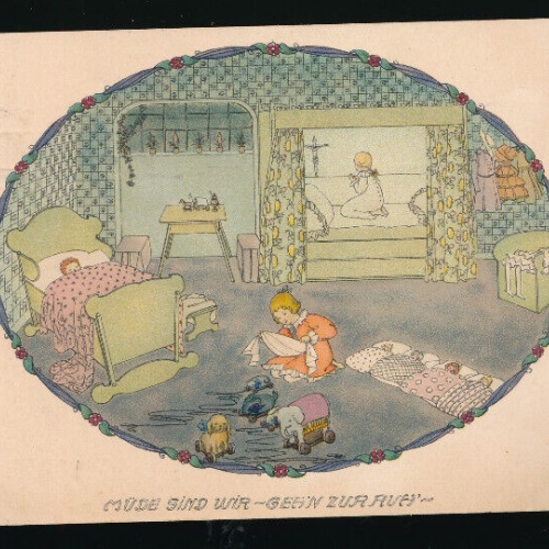 Künstler - Karte von M. Munk Müde sind wir gehn zur ruh (5752)