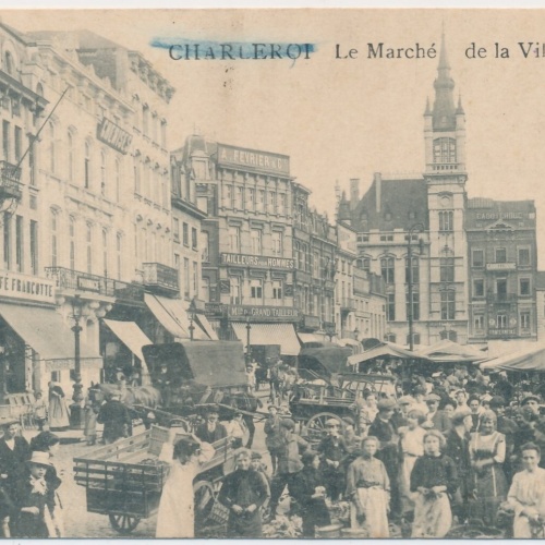 AK, Charleroi, Le Marche de la Ville Basse, Belgien (S1915)