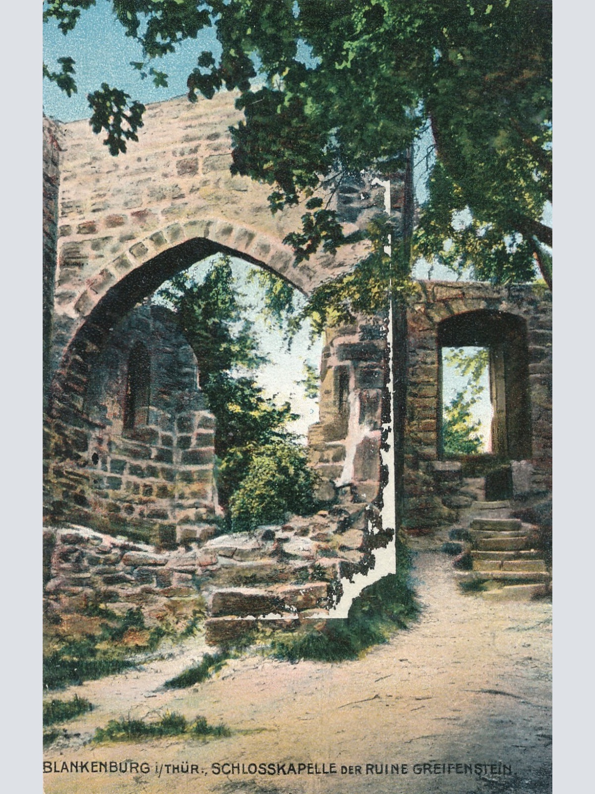 AK, Blankenburg, Schlosskapelle der Ruine Greifenstein, Thüringen (S1910)