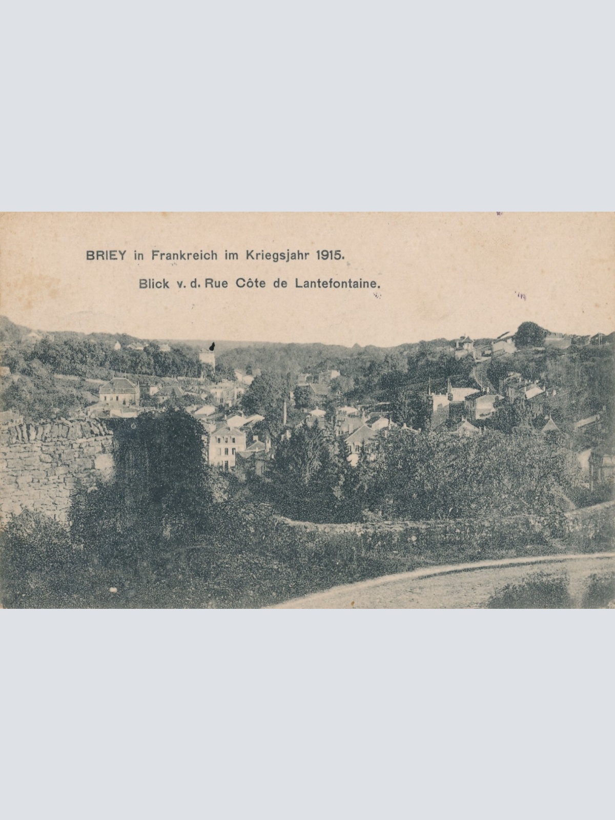 AK, Briey in Frankreich im Kriegsjahr 1915, Blick v. d. Rue Cote de (S1911)