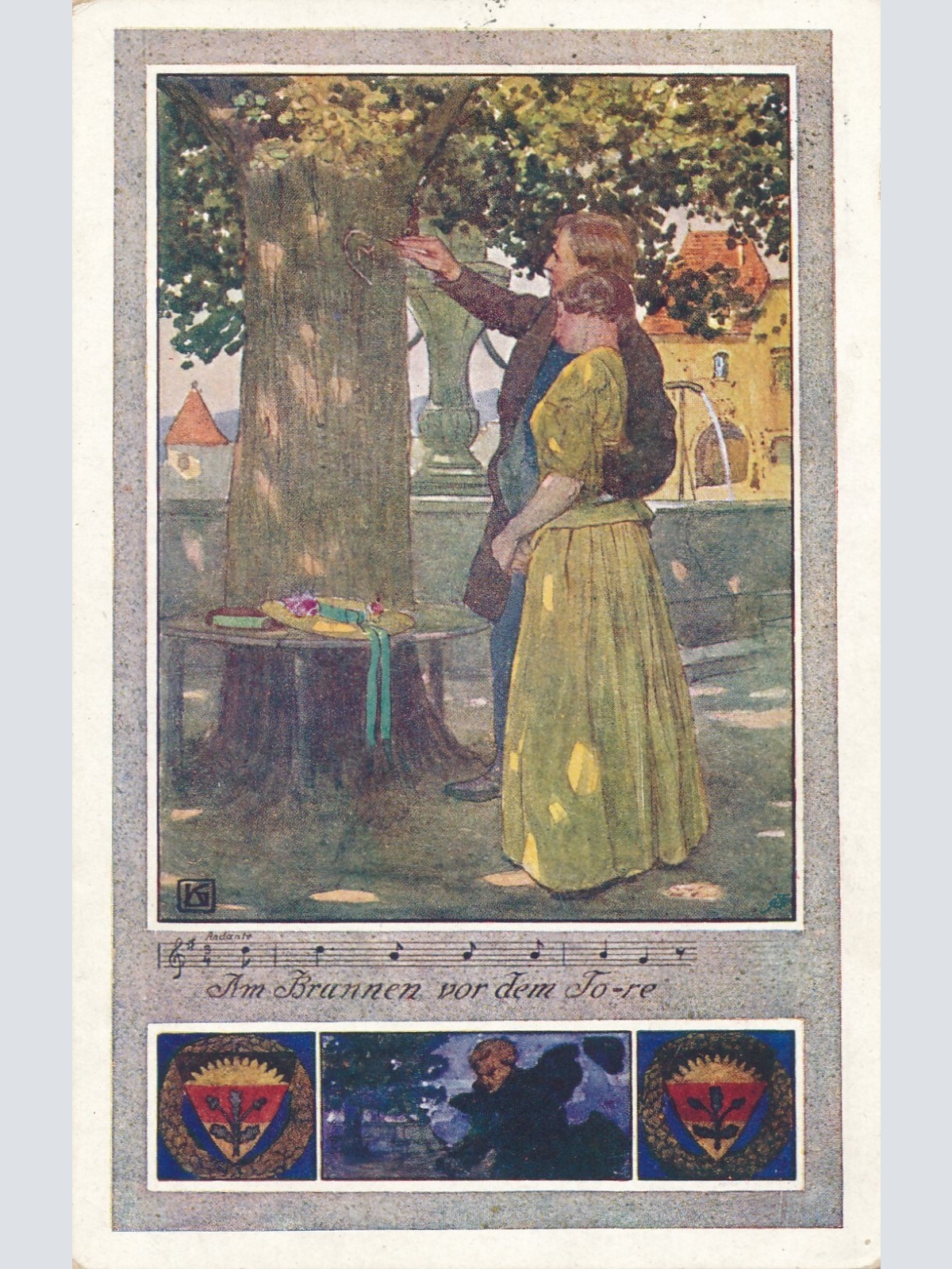 AK, Am Brunnen vor dem Tore (S1842)