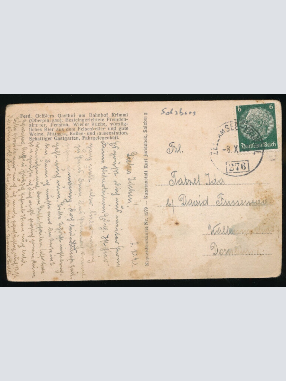 AK aus Krimml mit Geisslers Gasthof am Bahnhof Salzburg (5887)