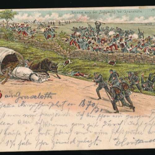 AK gruss scene aus der Schlacht bei Gravolette (5607)