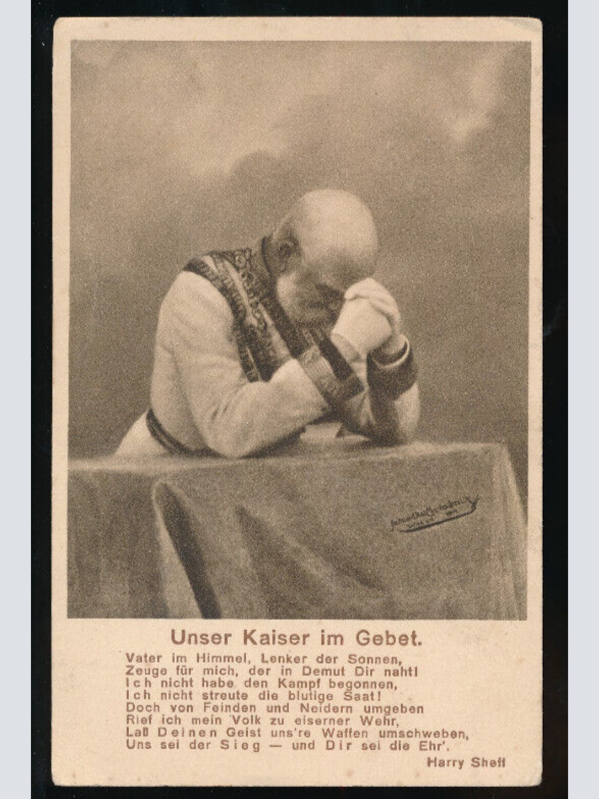 AK vom Kaiser Franz Josef Unser Kaiser im Gebet (5591)