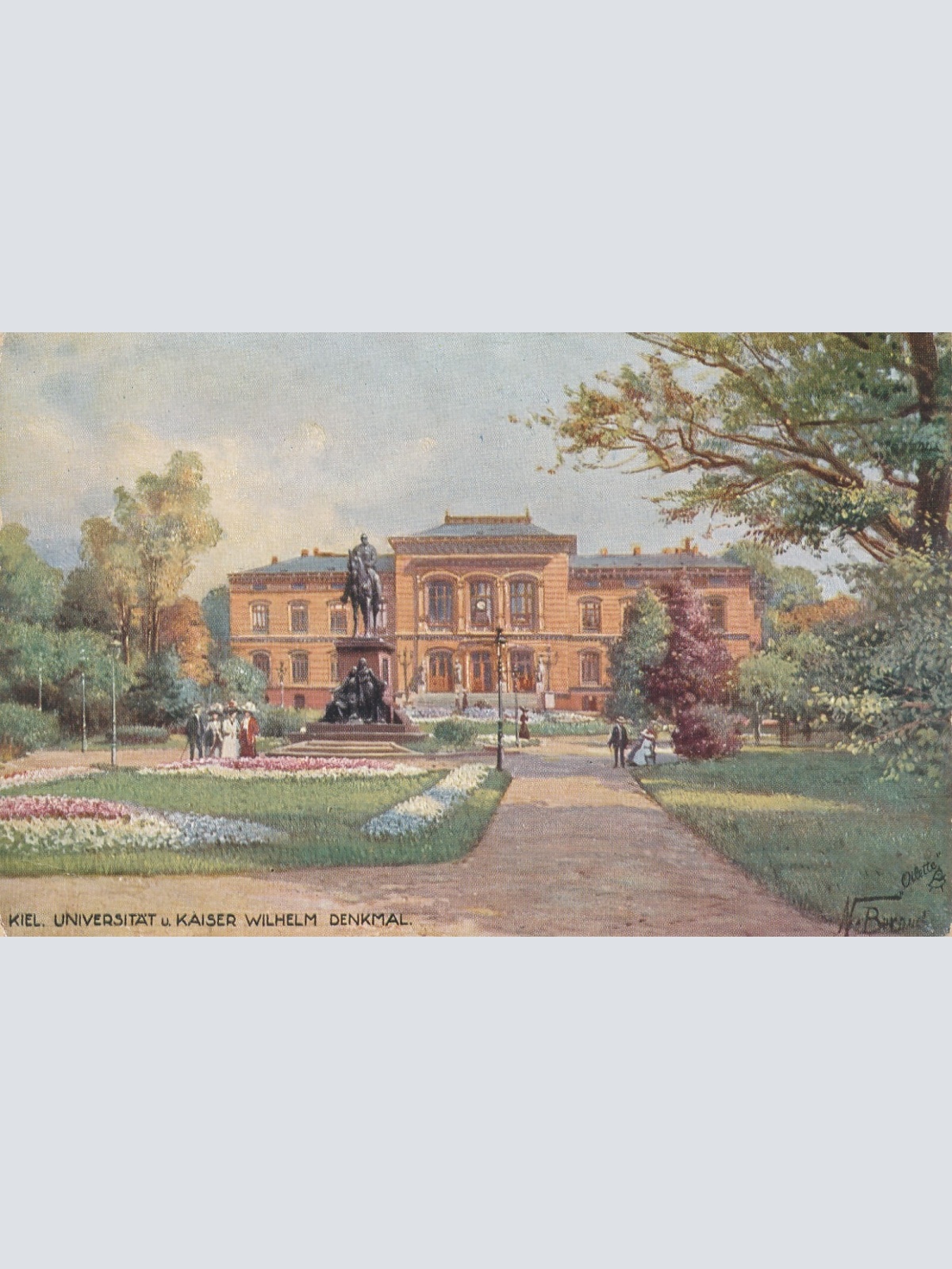 AK, Kiel, Universität u. Kaiser Wilhelm Denkmal, Schleswig-Holstein (S1861)