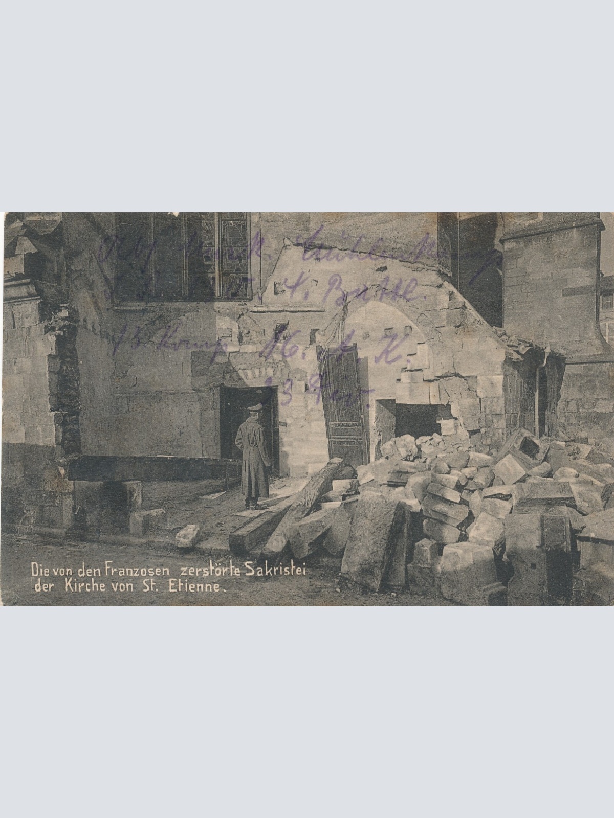 AK, Die von den Franzosen zerstörte Sakristei der Kirche von St. Etienne (S1993)