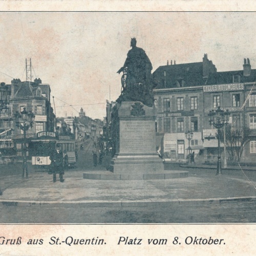 AK, Gruß aus St. Quentin, Platz vom 8. Oktober, Frankreich (S2001)