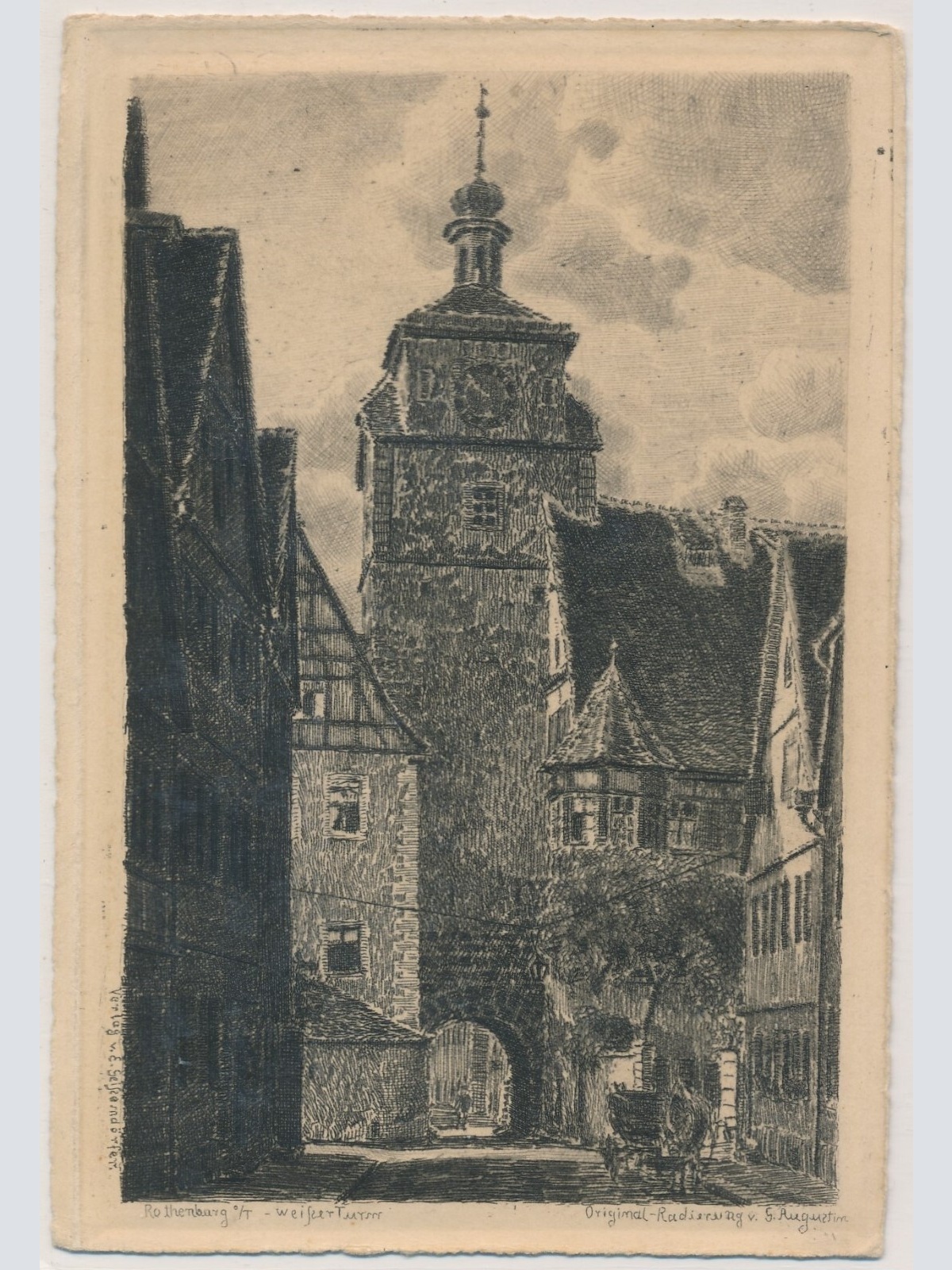 AK, Rothenburg ob der Tauber, Weißer Turm, Bayern (S1945)
