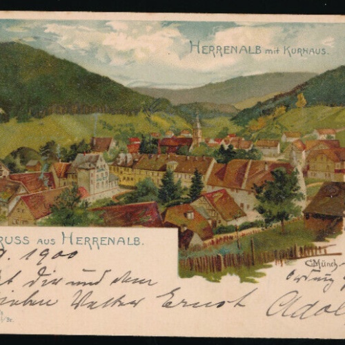 AK aus Herrenlb mit Kurhaus Baden - Württemberg (5738)