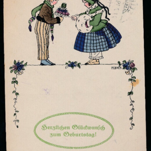 Künstler - Karte von Pauli Ebner Herlichen Glückwunsch zum Geburtstag (5751)