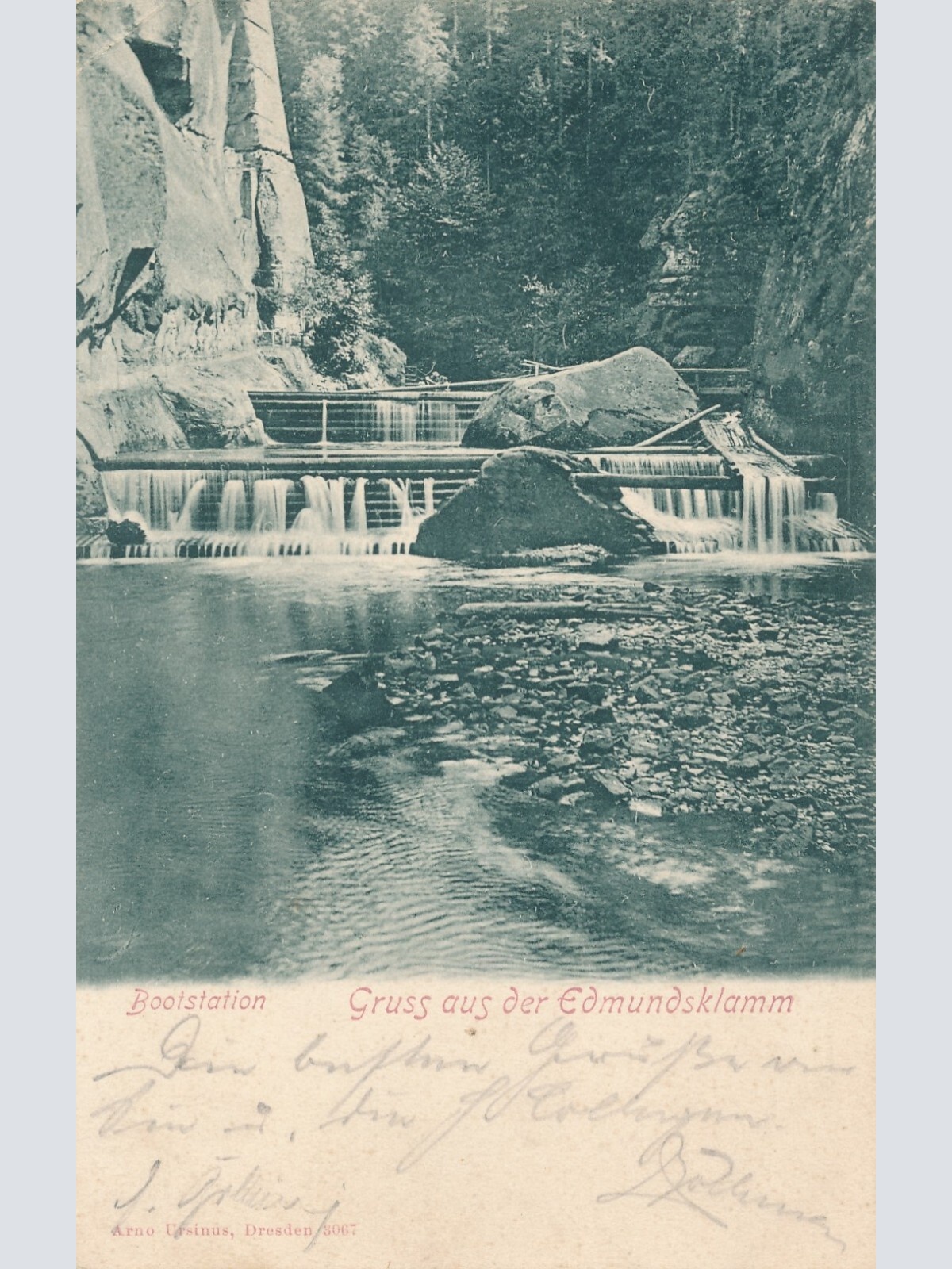 AK, Bootstation, Gruß aus der Edmundsklamm, Tschechien (S1762)