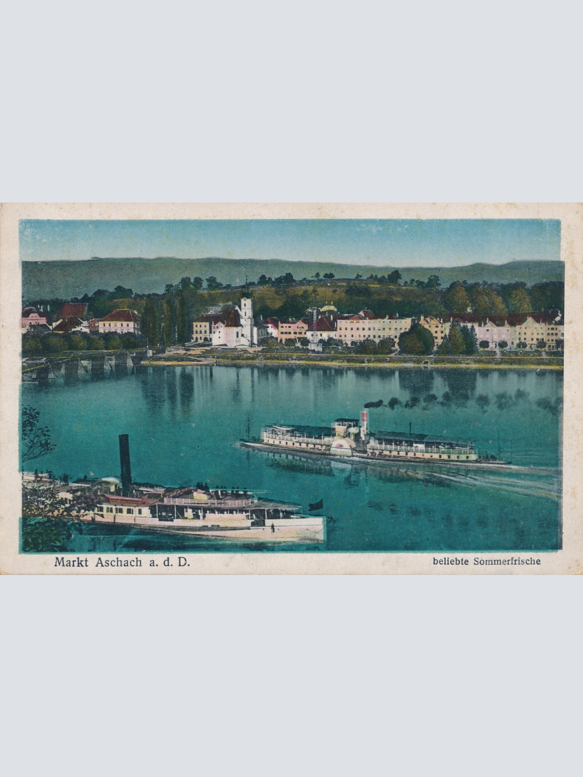 AK aus Markt Aschach mit Dampfer Oberösterreich (6233)