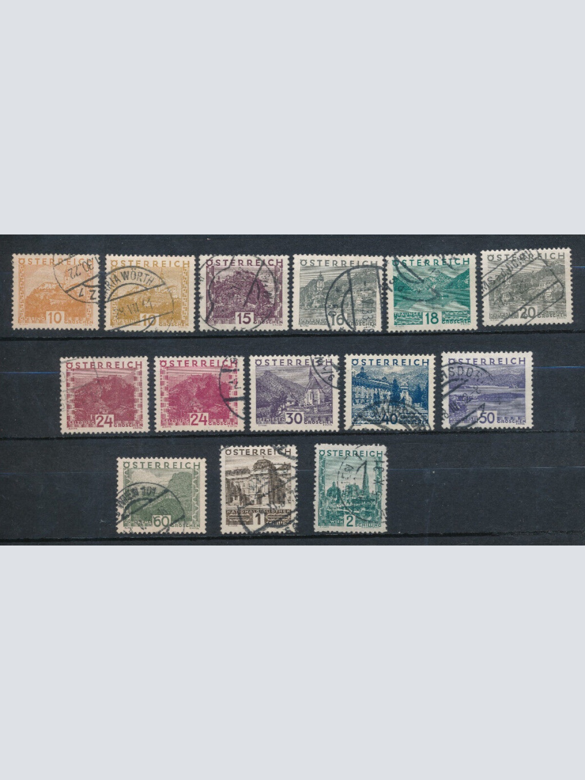 Landschaftsbilder 1929 - 30 Ank 498 - 511 gestempelt (6260)