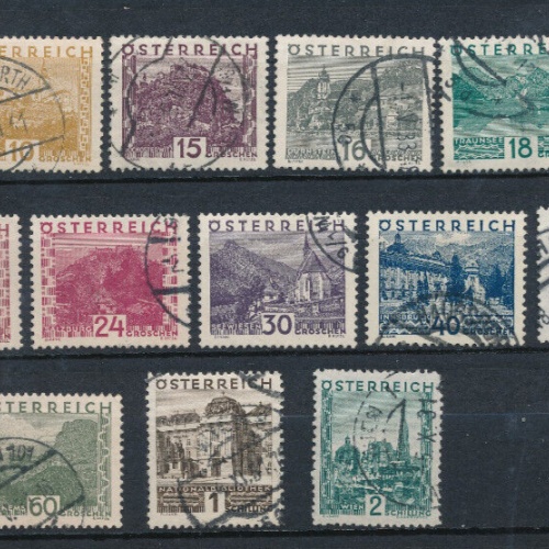 Landschaftsbilder 1929 - 30 Ank 498 - 511 gestempelt (6260)