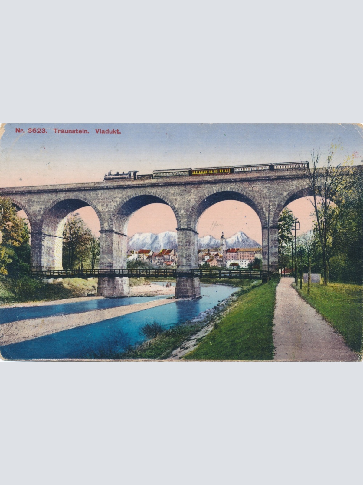 AK, Nr. 3623, Traunstein, Viadukt, Bayern (S1819)