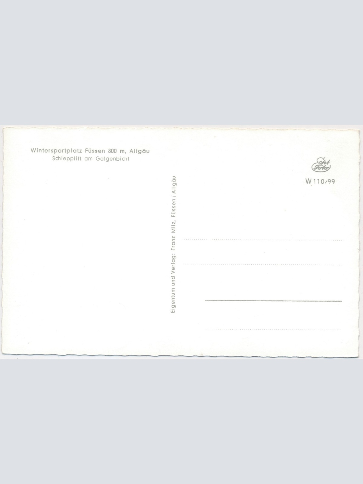 AK, Wintersportplatz Füssen, Allgäu, Schlepplift am Galgenbichl, Bayern (S1782)