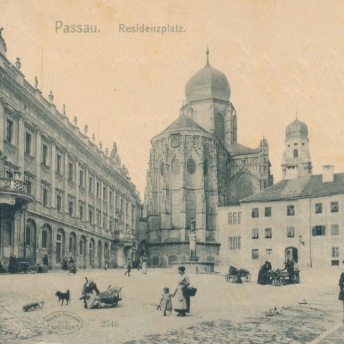 AK aus Passau Residenzplatz Bayern (6241)