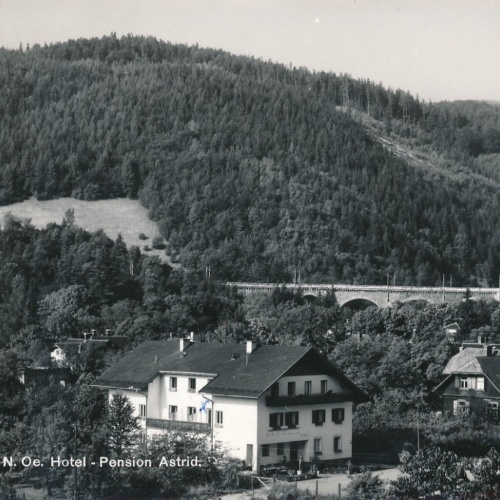 AK aus Payerbach mit Hotel Pension Astrid Niederösterreich (6390)