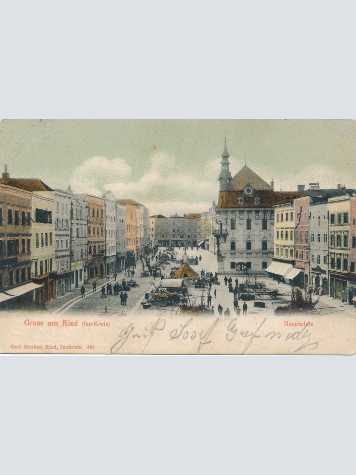 AK aus Ried Hauptplatz Oberösterreich (6477)