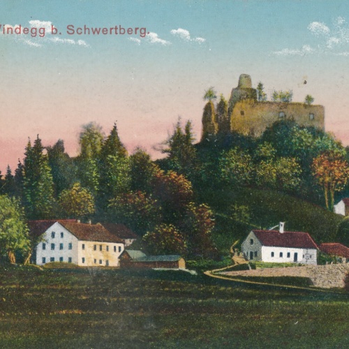 AK aus Windegg mit Ruine bei Schwertberg Oberösterreich  (6348)