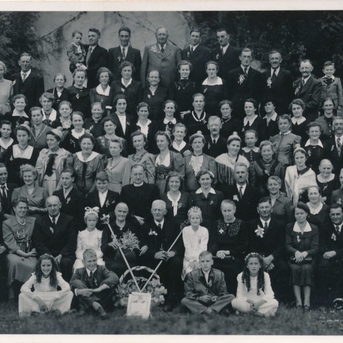 AK Annodazumals Familienfoto von einem Hochzeitstag (6847)