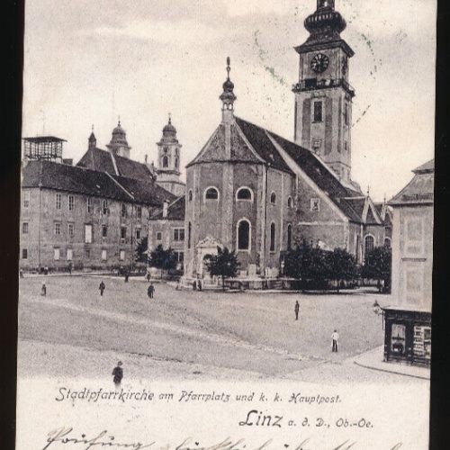 AK aus Linz Stadtpfarrkirche am Pfarrplatz Oberösterreich (5926)
