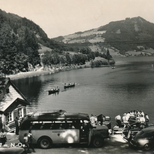 AK aus Lunzersee mit Oldtimer Niederösterreich (6122)