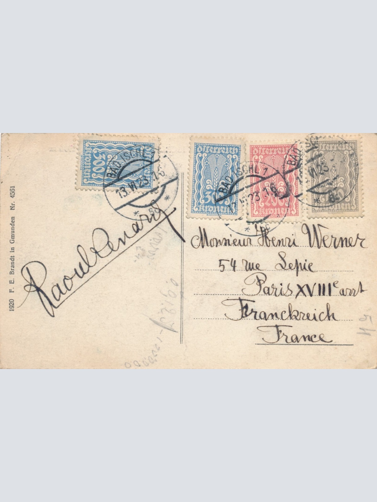 AK aus Bad Ischl mit dem Dachstein Oberösterreich (6817)