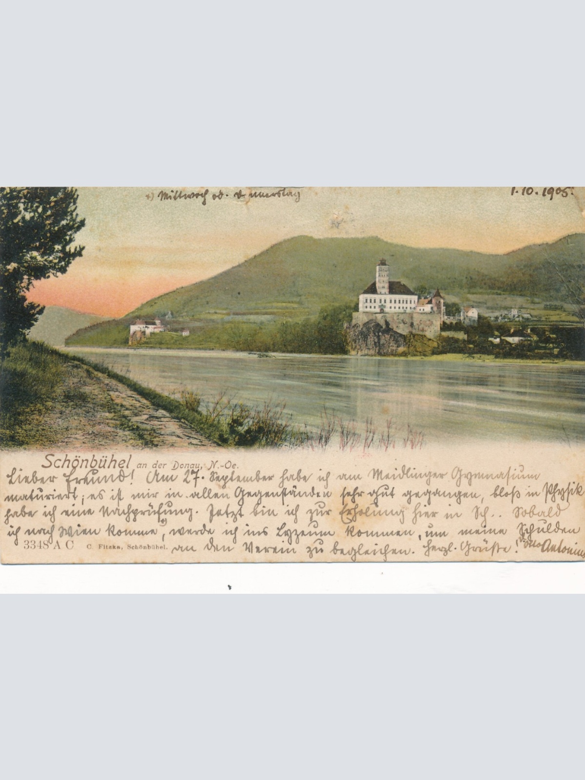 AK aus Schönbühel an der Donau mit Schloss Niederösterreich (6977)