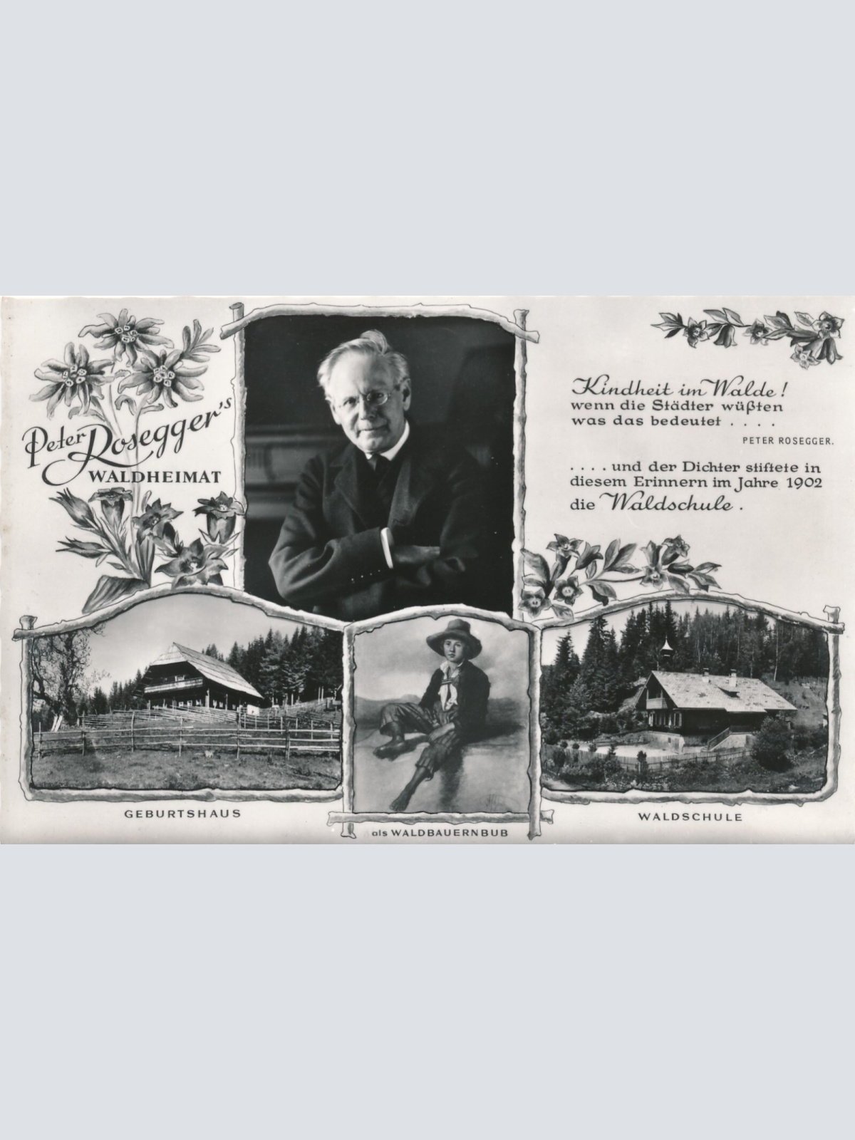 AK von der Rosegger Waldschule mit Peter Rosegger Steiermark (7020)