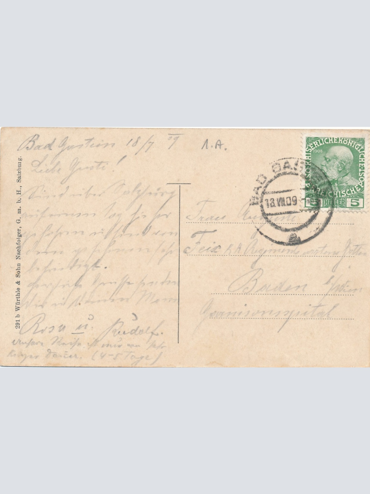 AK von einem Wasserfall Bad Gastein (7334)