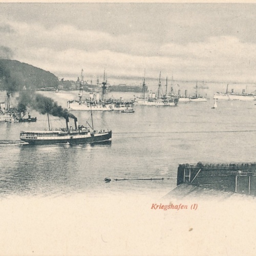 AK aus Kiel vom Kriegshafen mit Dampfer Schleswig - Holstein (7267)