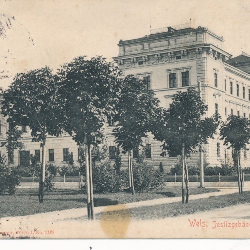 AK aus Wels mit Justizgebäude Oberösterreich (6697)