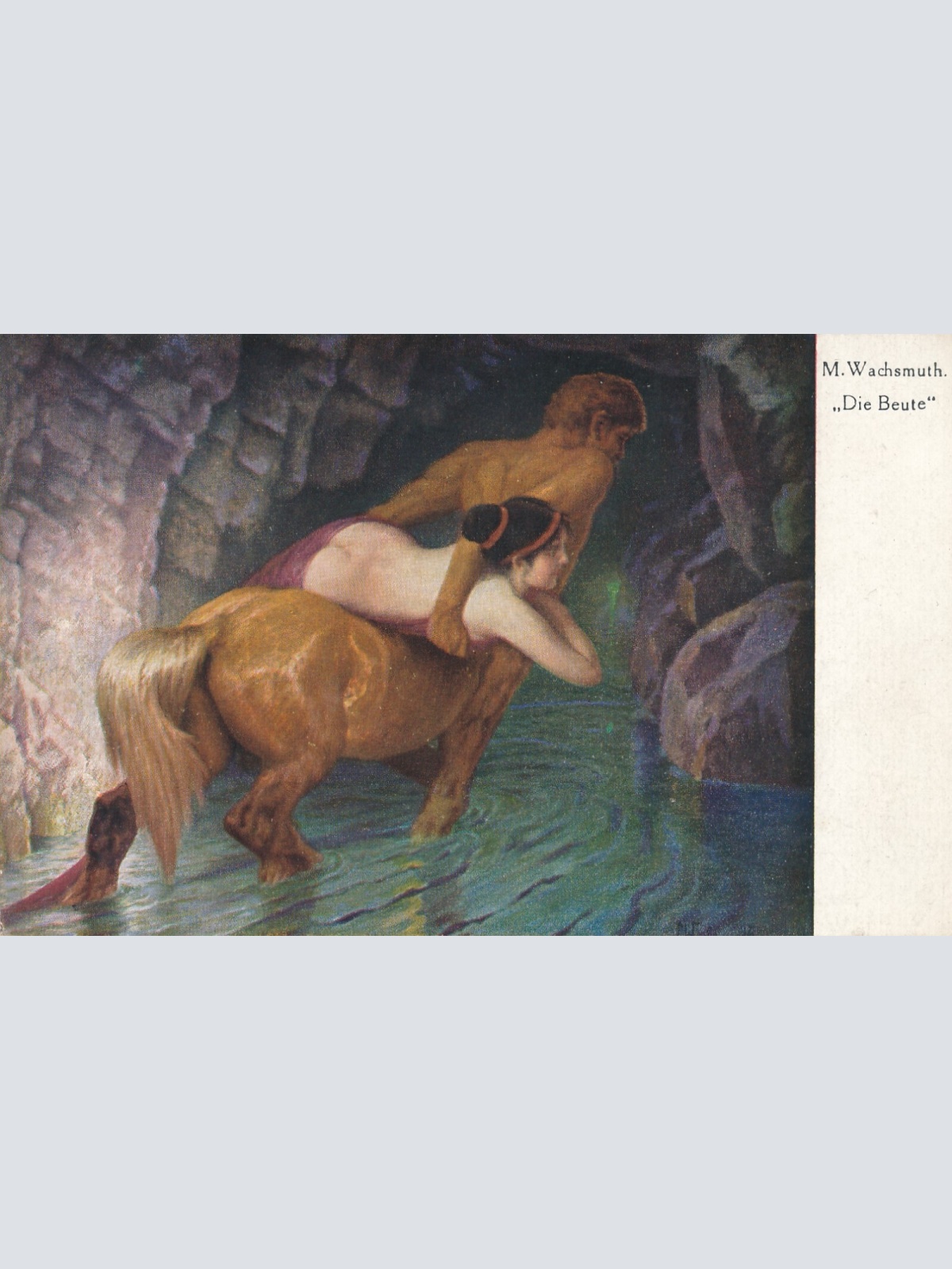 Künstlerische Sagen und Legenden Karte Die Beute Frau mit Kentaur Zentaur (6504)