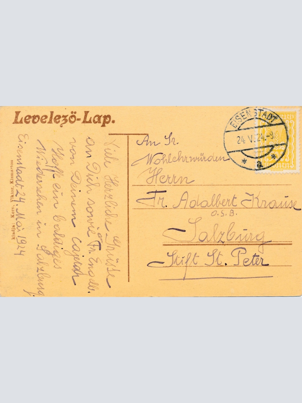 AK aus Eisenstadt inneres einer Kirche Kismarton Burgenland (7184)