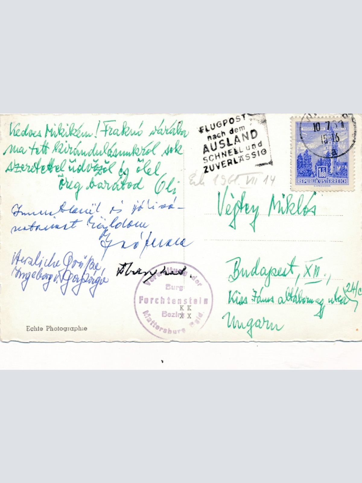 AK vom Schloß Forchtenstein Burgenland (7106)