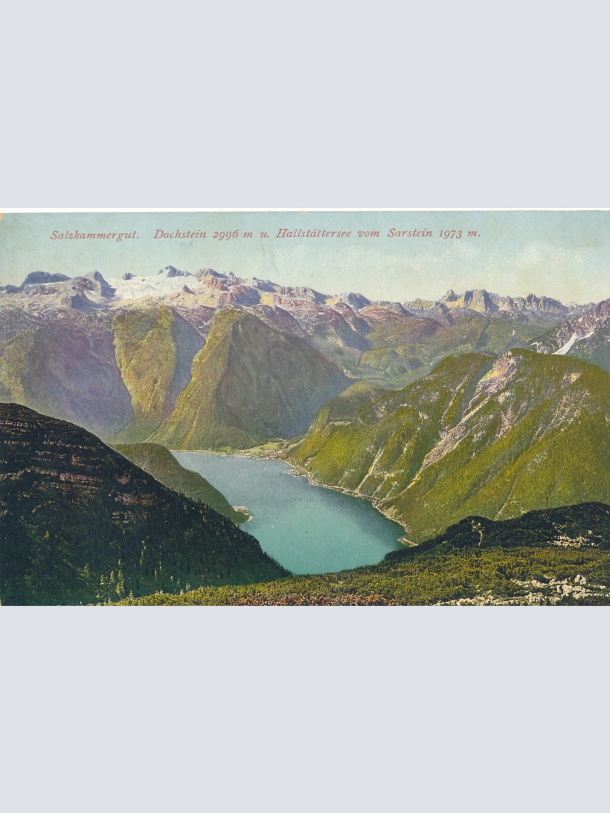 AK, Dachstein u. Hallstättersee vom Sarstein, Oberösterreich (S2085)